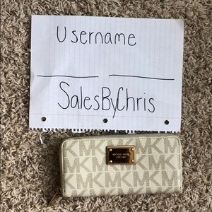 Michael Kors White and Gold Leather Wallet